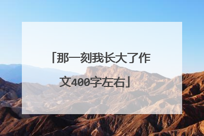 那一刻我长大了作文400字左右