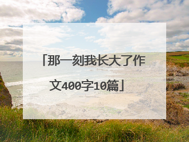 那一刻我长大了作文400字10篇