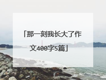 那一刻我长大了作文400字5篇