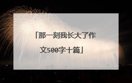 那一刻我长大了作文500字十篇