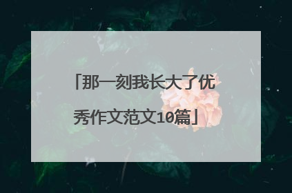 那一刻我长大了优秀作文范文10篇