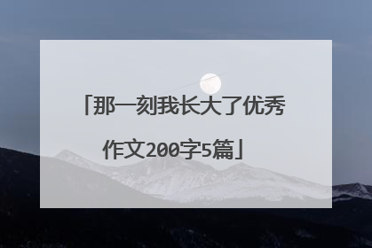 那一刻我长大了优秀作文200字5篇