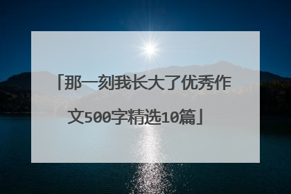 那一刻我长大了优秀作文500字精选10篇