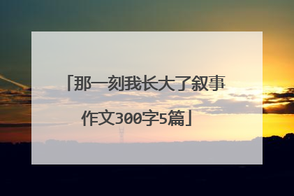 那一刻我长大了叙事作文300字5篇