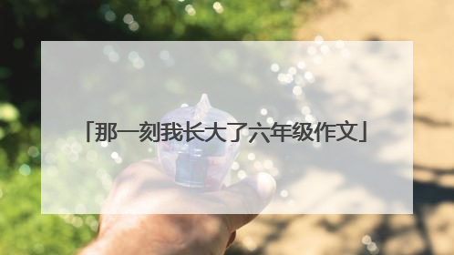 那一刻我长大了六年级作文