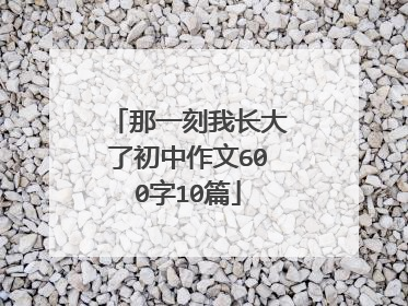 那一刻我长大了初中作文600字10篇