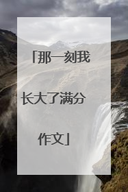 那一刻我长大了满分作文