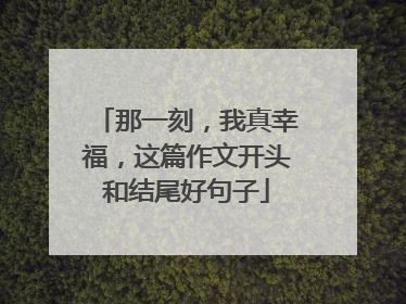 那一刻，我真幸福，这篇作文开头和结尾好句子