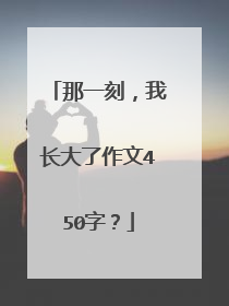 那一刻,我长大了作文450字?