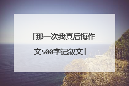 那一次我真后悔作文500字记叙文