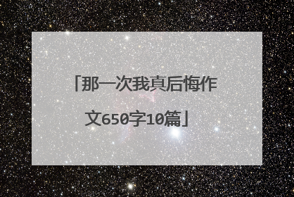 那一次我真后悔作文650字10篇