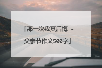 那一次我真后悔 - 父亲节作文500字