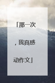 那一次,我真感动作文