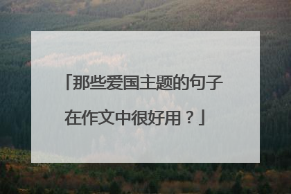 那些爱国主题的句子在作文中很好用?
