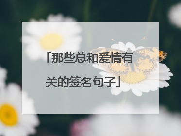 那些总和爱情有关的签名句子