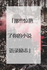 那些惊艳了你的小说语录励志