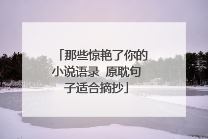 那些惊艳了你的小说语录 原耽句子适合摘抄