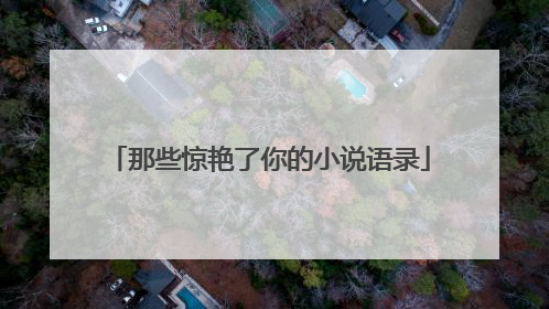 那些惊艳了你的小说语录