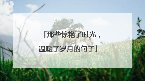 那些惊艳了时光，温暖了岁月的句子
