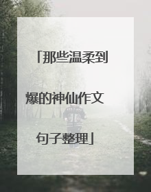 那些温柔到爆的神仙作文句子整理