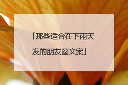 那些适合在下雨天发的朋友圈文案