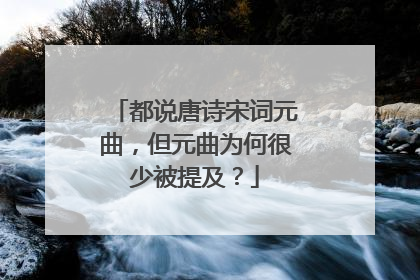 都说唐诗宋词元曲，但元曲为何很少被提及？