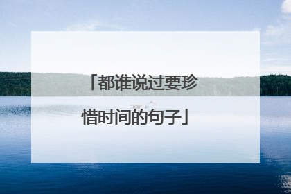 都谁说过要珍惜时间的句子