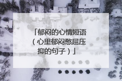 郁闷的心情短语（心里郁闷憋屈压抑的句子）