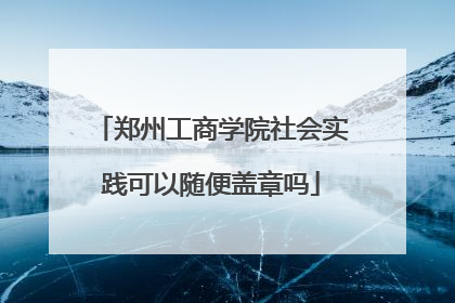 郑州工商学院社会实践可以随便盖章吗