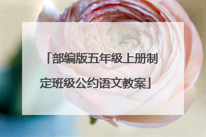 部编版五年级上册制定班级公约语文教案