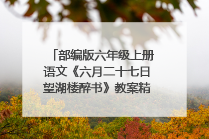 部编版六年级上册语文《六月二十七日望湖楼醉书》教案精选范文3篇