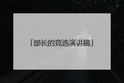 部长的竞选演讲稿