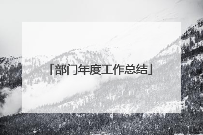 部门年度工作总结