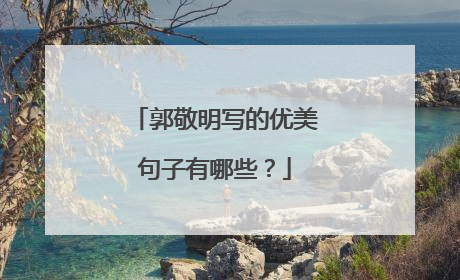 郭敬明写的优美句子有哪些?