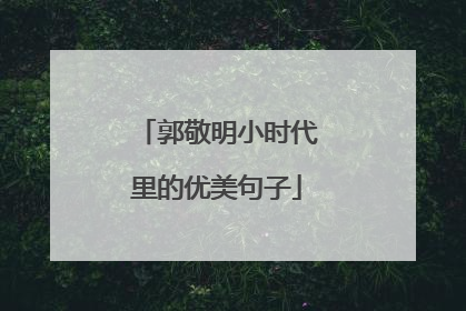 郭敬明小时代里的优美句子