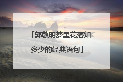 郭敬明梦里花落知多少的经典语句