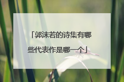 郭沫若的诗集有哪些代表作是哪一个