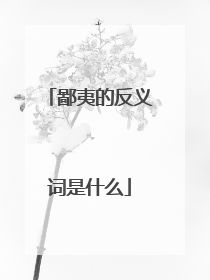 鄙夷的反义词是什么