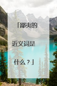鄙夷的近义词是什么？
