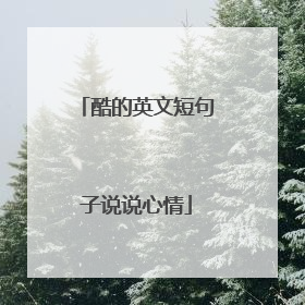 酷的英文短句子说说心情