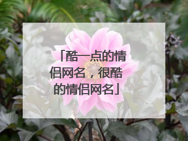 酷一点的情侣网名，很酷的情侣网名