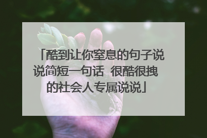 酷到让你窒息的句子说说简短一句话 很酷很拽的社会人专属说说