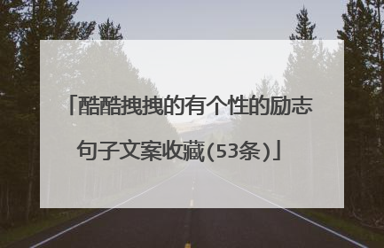 酷酷拽拽的有个性的励志句子文案收藏(53条)