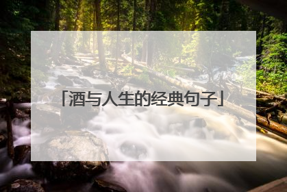 酒与人生的经典句子