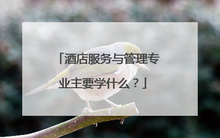 酒店服务与管理专业主要学什么?