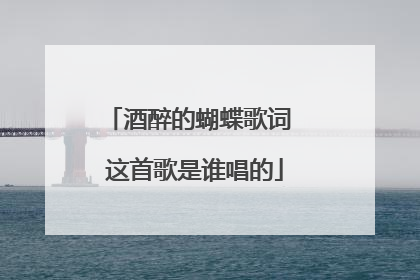酒醉的蝴蝶歌词 这首歌是谁唱的