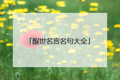 醒世名言名句大全