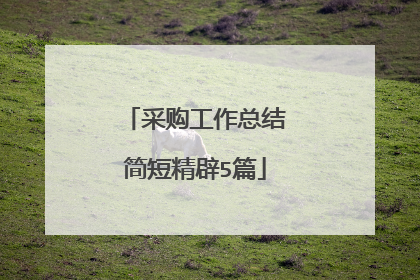 采购工作总结简短精辟5篇