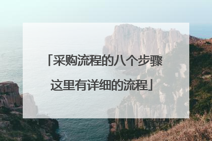 采购流程的八个步骤 这里有详细的流程