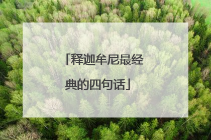 释迦牟尼最经典的四句话